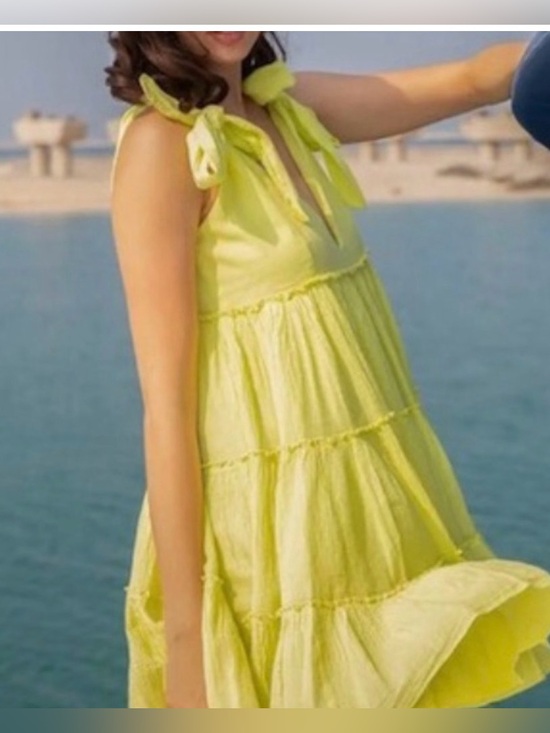 Anthropologie Dresses & Skirts - NWT! Anthropologie Devotion Semele Mini Yellow Tiered Dress Size Medium